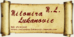 Milomira Lukanović vizit kartica